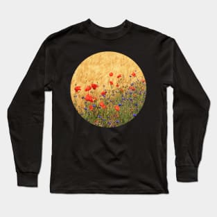 Fields of Wheat, Poppies and Cornflowers Long Sleeve T-Shirt